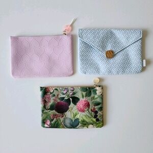 Ipsy Bags Genuine‎ Lot of 3 Zipper Makeup Cosmetic Bags Purse Gift Pouch (Empty)